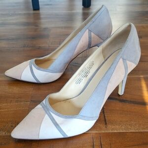 Elegant Women's Heels in Gray and Cream
